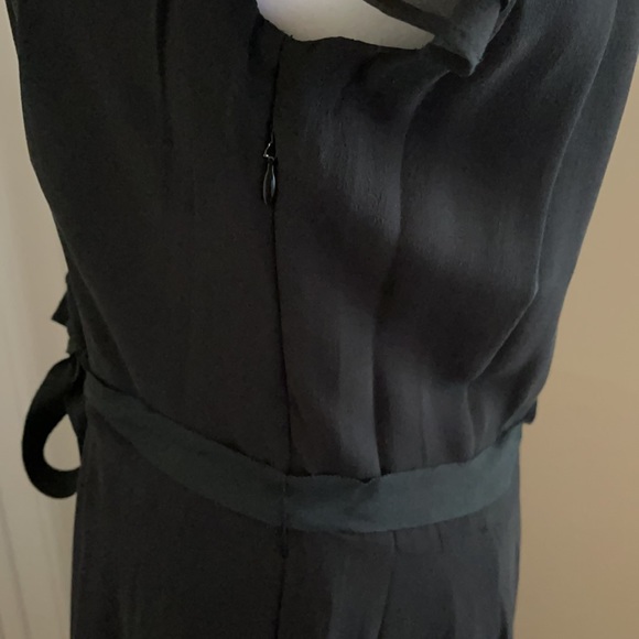 NWT Hobbs Black Silk Georgette cap sleeve dress 8 - Picture 5 of 14